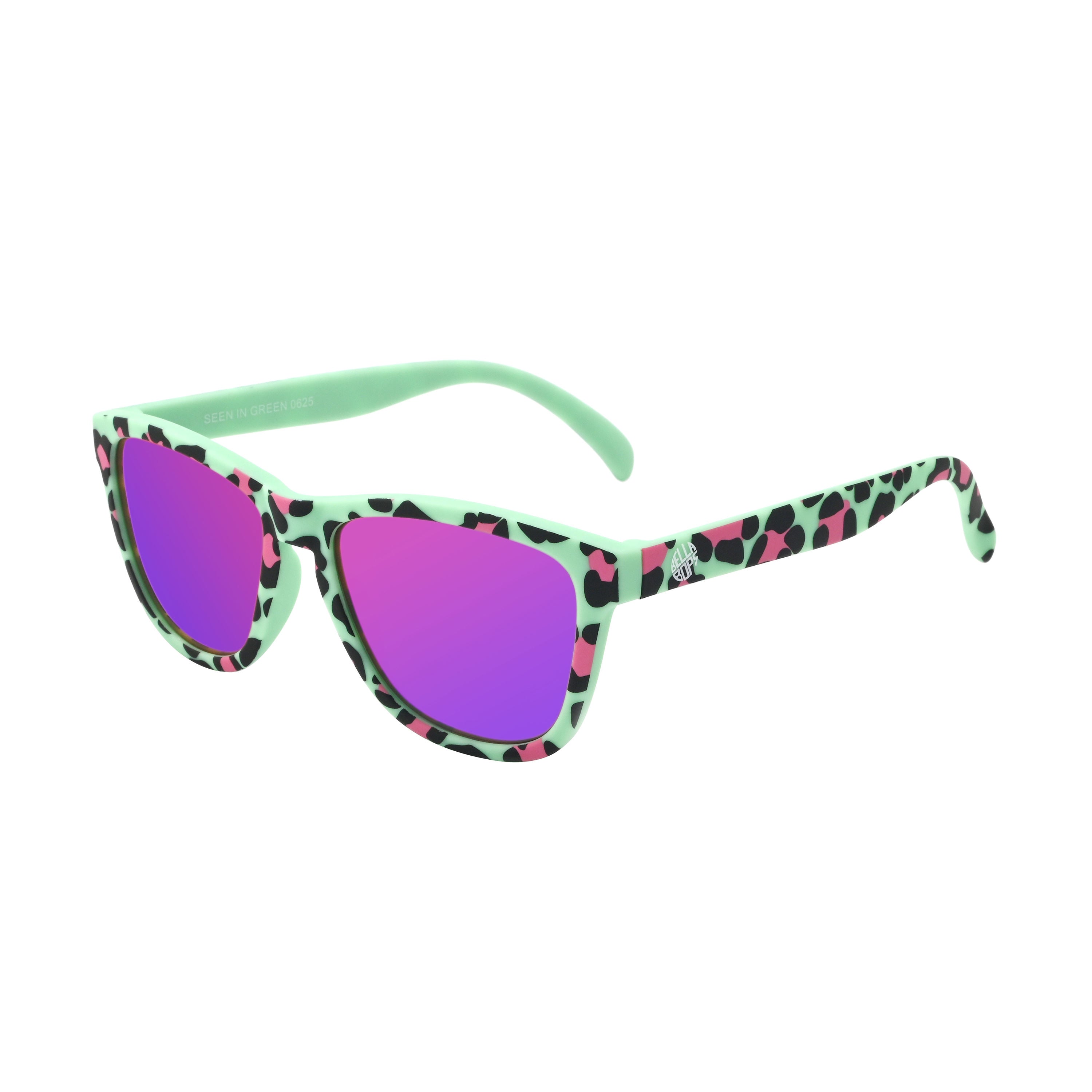 PERFECTLY IMPERFECT Seen in Green Non-Slip Sports Sunglasses