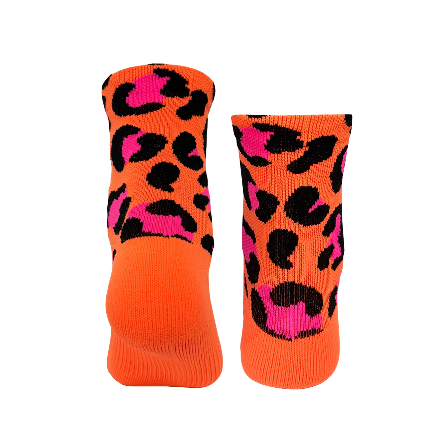 Woah! Neon orange / pink leopard epic running socks