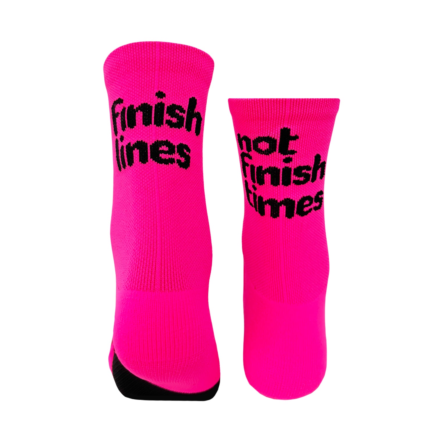 Finish Lines Not Finish Times Neon PINK epic running socks