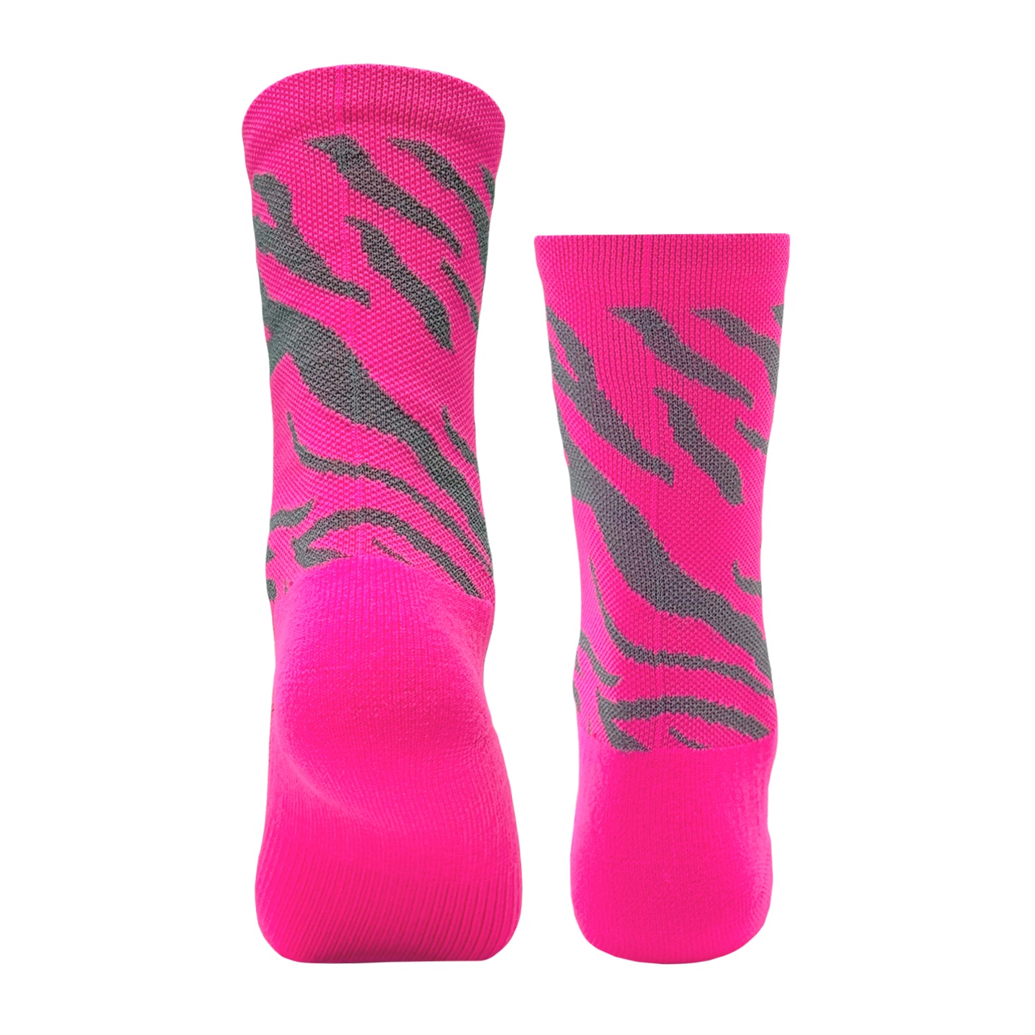 Neon Pink Tiger Stripes Reflective Socks