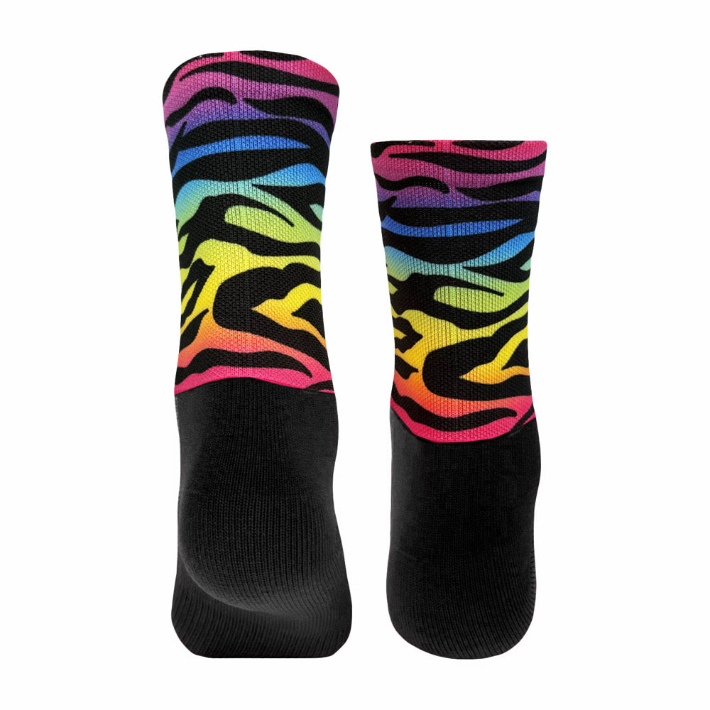 Rainbow Tiger printed running socks