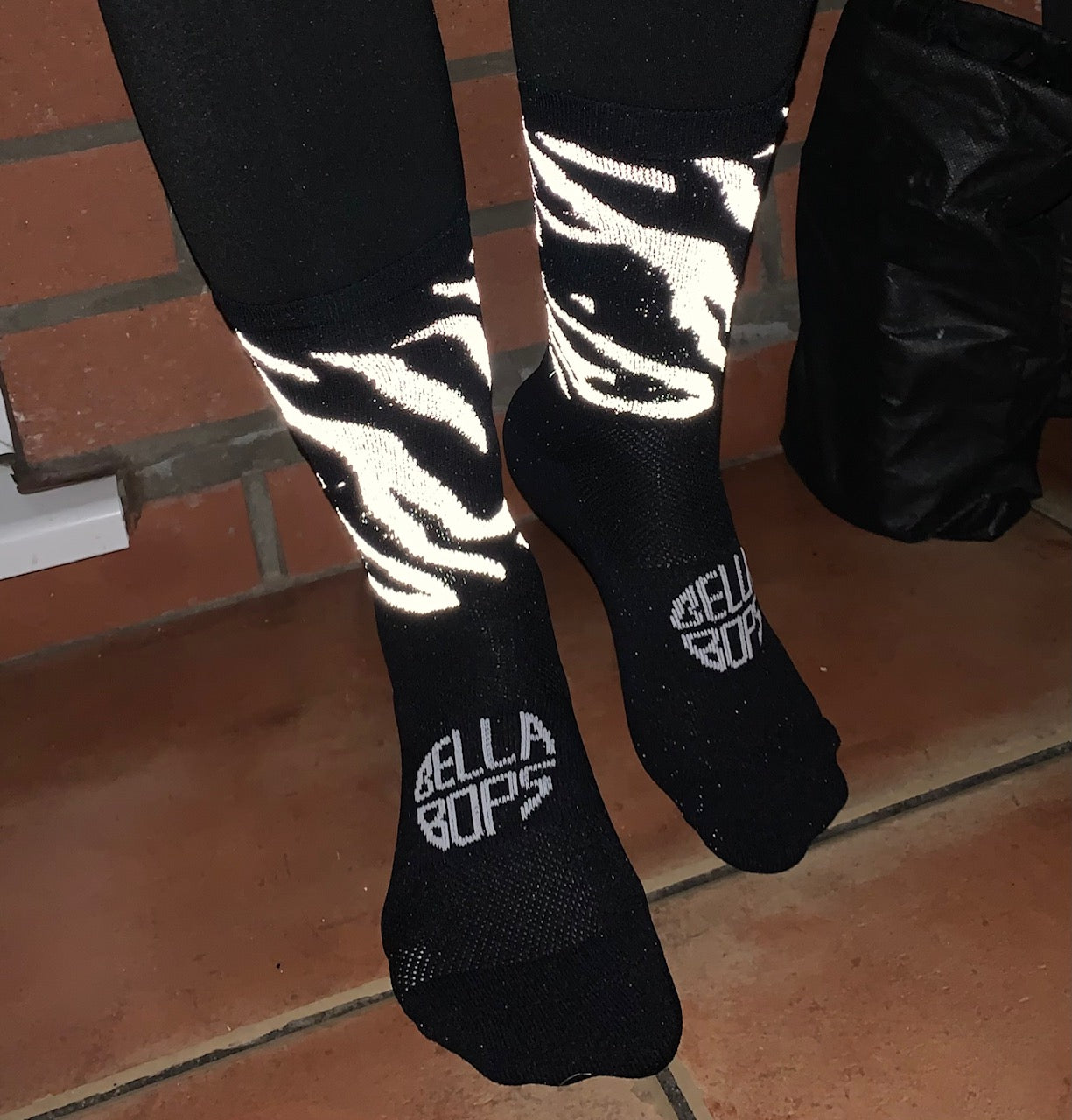 Black Tiger Stripes Reflective Socks
