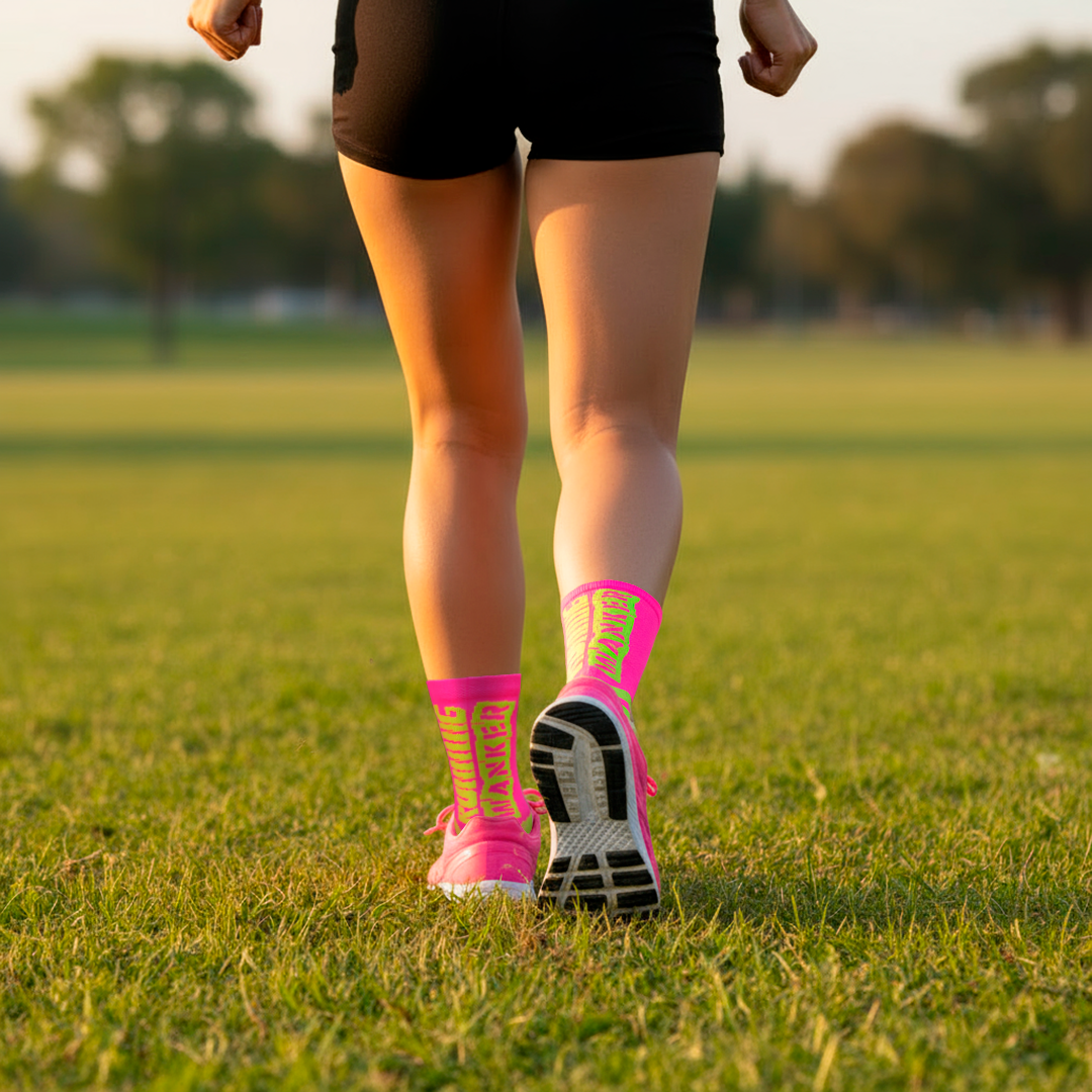 Running W*nker! Neon Pink epic running socks