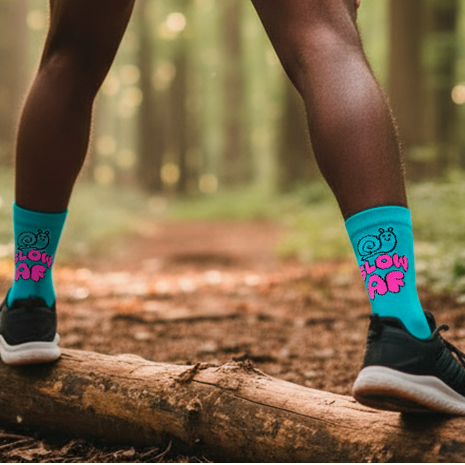 Slow AF epic running socks (BLUE)