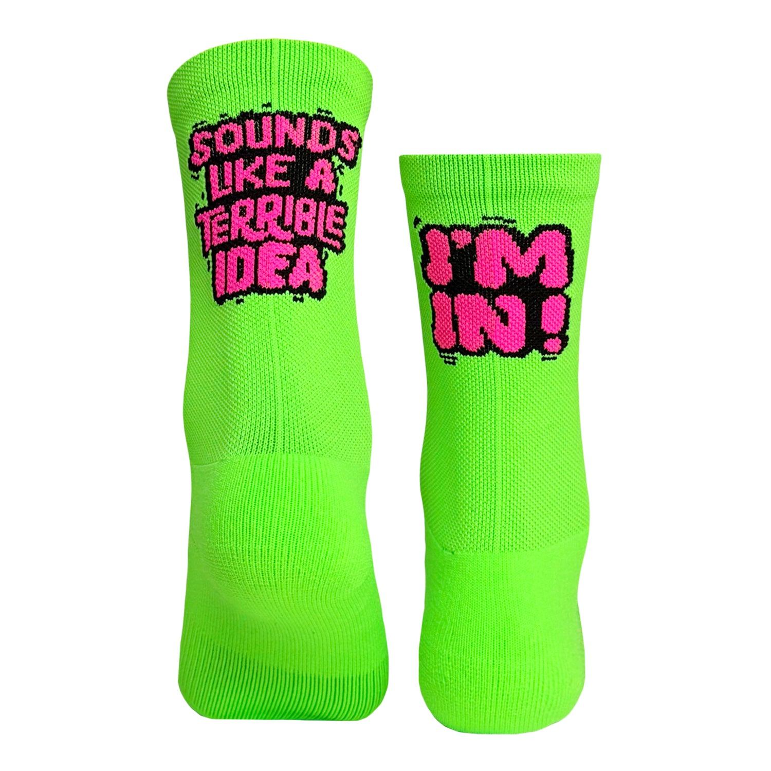 Sounds Like a Terrible Idea Neon Lime / Pink epic running socks