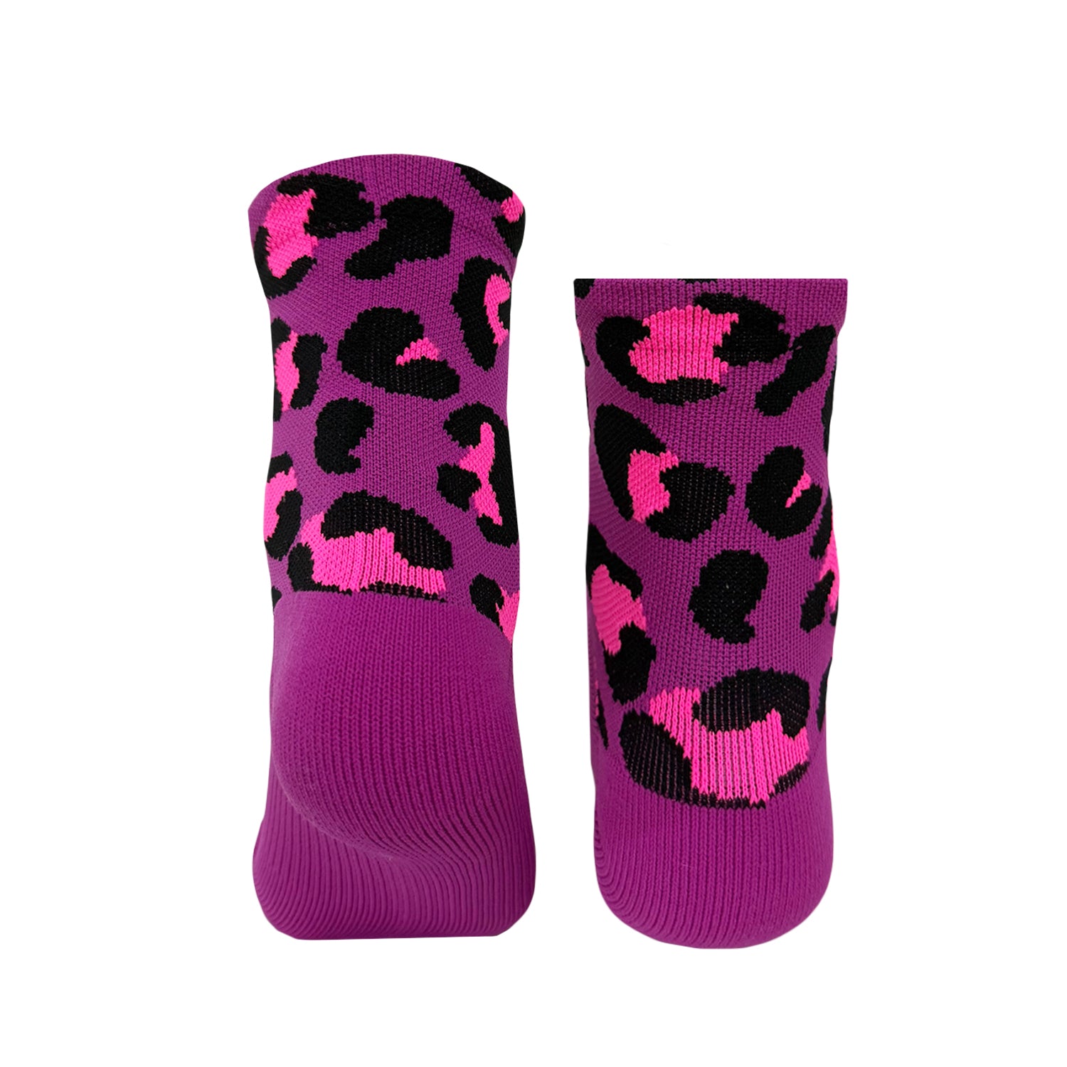 Purple / pink leopard epic running socks