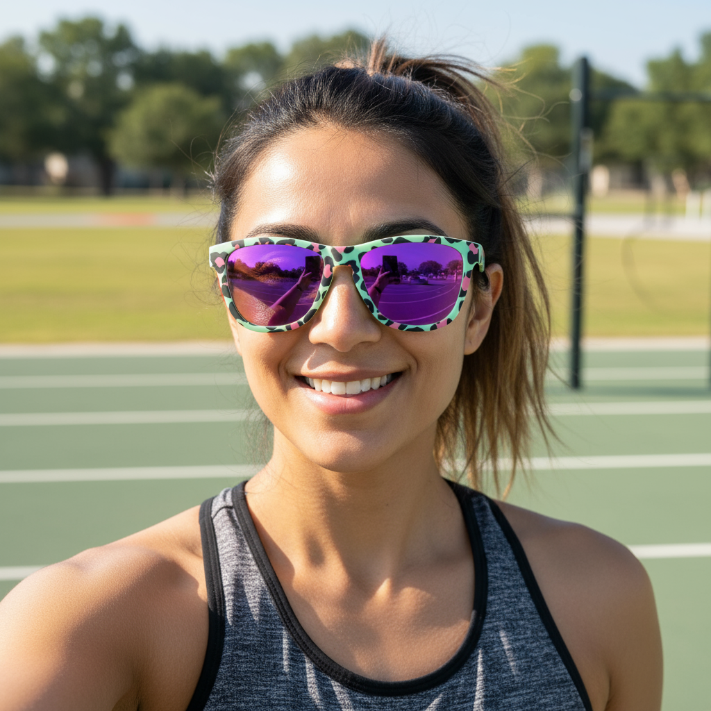 PERFECTLY IMPERFECT Seen in Green Non-Slip Sports Sunglasses