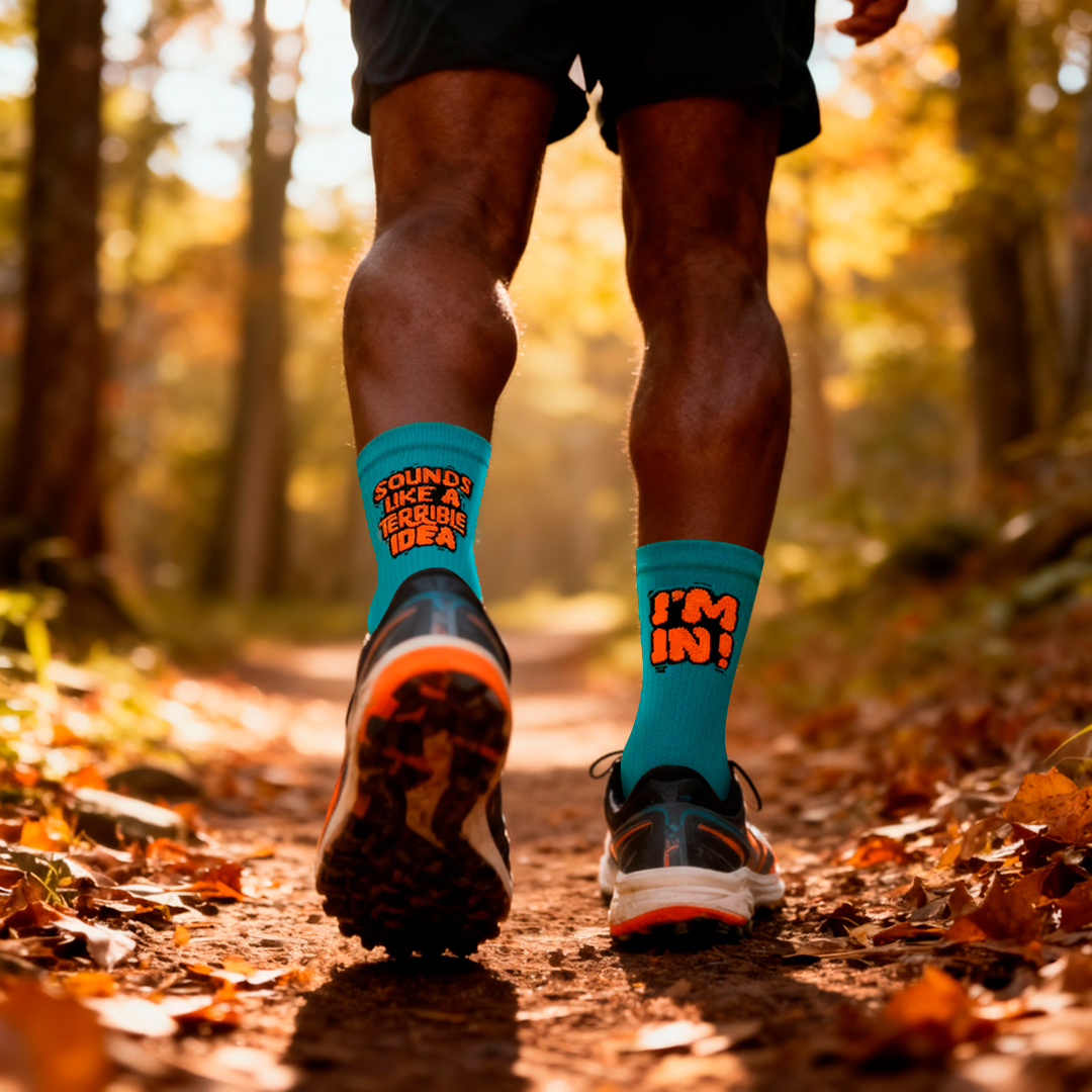 Sounds Like a Terrible Idea Blue / Orange epic running socks